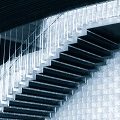 Modern office building stairway glass with windows Modern office building stairway glass with windows
